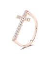 Cross Shape With CZ Stone Silver Ring NSR-4141